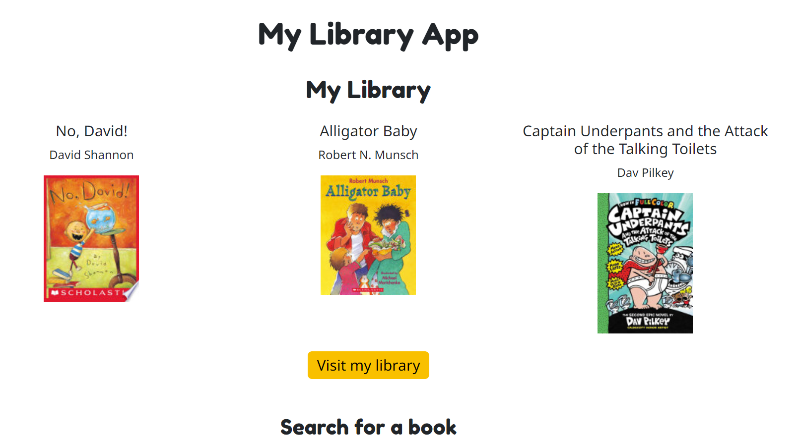 Screenshot of My Library App